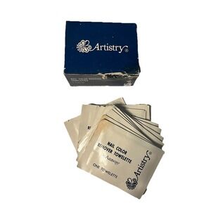Vintage Amway Artistry Nail Polish Remover Towelettes Box & 12 Loose Wipes Lot